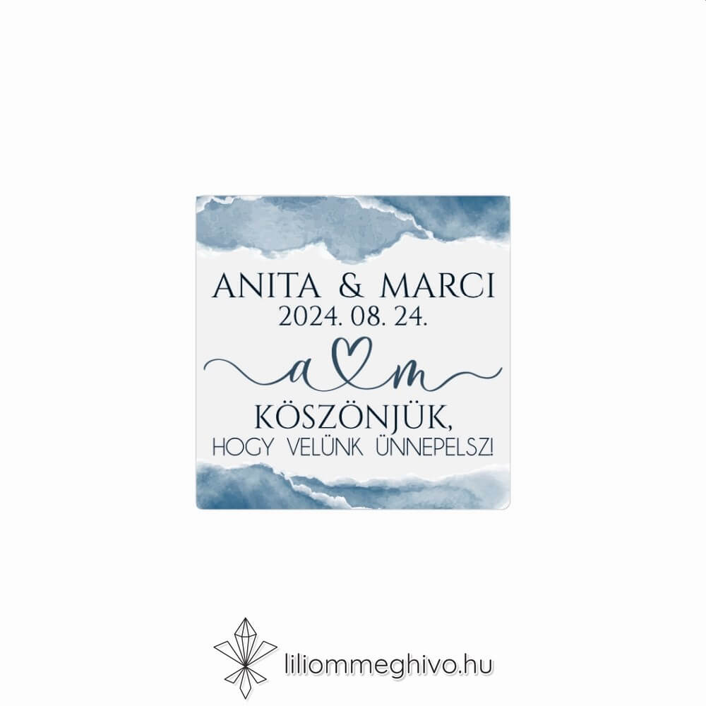 Fellegek esküvői matrica festett stílus négyzet alak