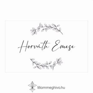 Szignó esküvői ültetőkártya modern fekete-fehér stílus egyoldalas