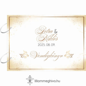 Aranypor esküvői vendégkönyv elegáns arany színű csillogás