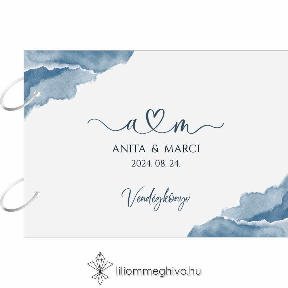 Fellegek esküvői vendégkönyv festett stílus