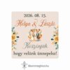 eskuvoi-matrica-negyzet-rokapar-liliommeghivo Rókapár esküvői matrica festett virágos és rókás grafikával, négyzet alakú