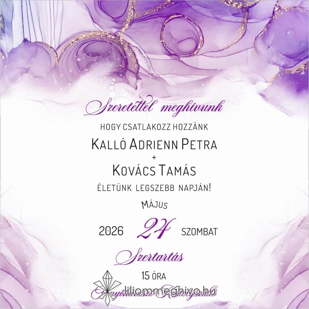 eskuvoi-meghivo-negyzetes-lilakod-liliommeghivo Lila köd esküvői meghívó lila vízfesték grafikával, négyzetes