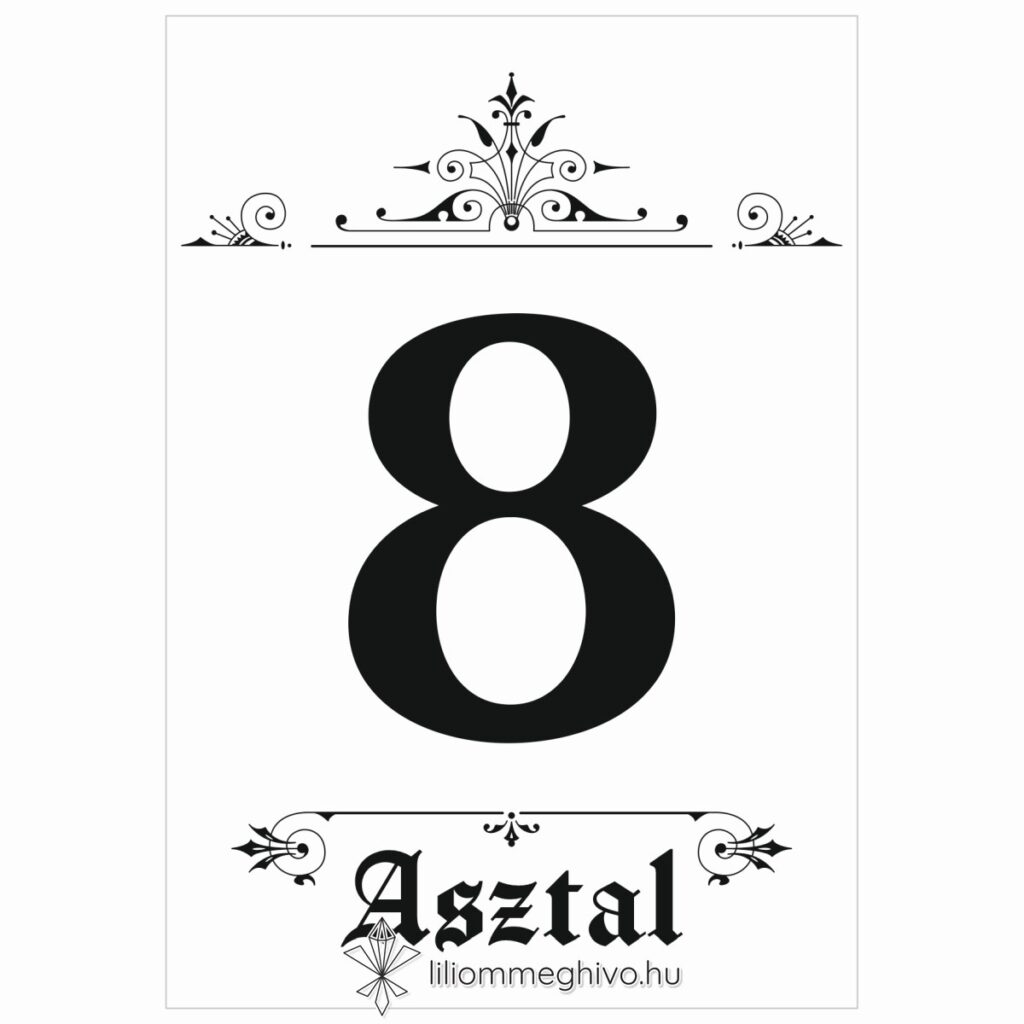 Hírmondó esküvői asztalszám újság címlapra emlékeztető mintával egyoldalas