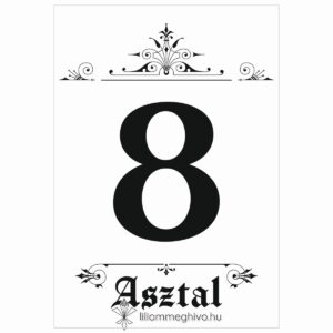 Hírmondó esküvői asztalszám újság címlapra emlékeztető mintával egyoldalas