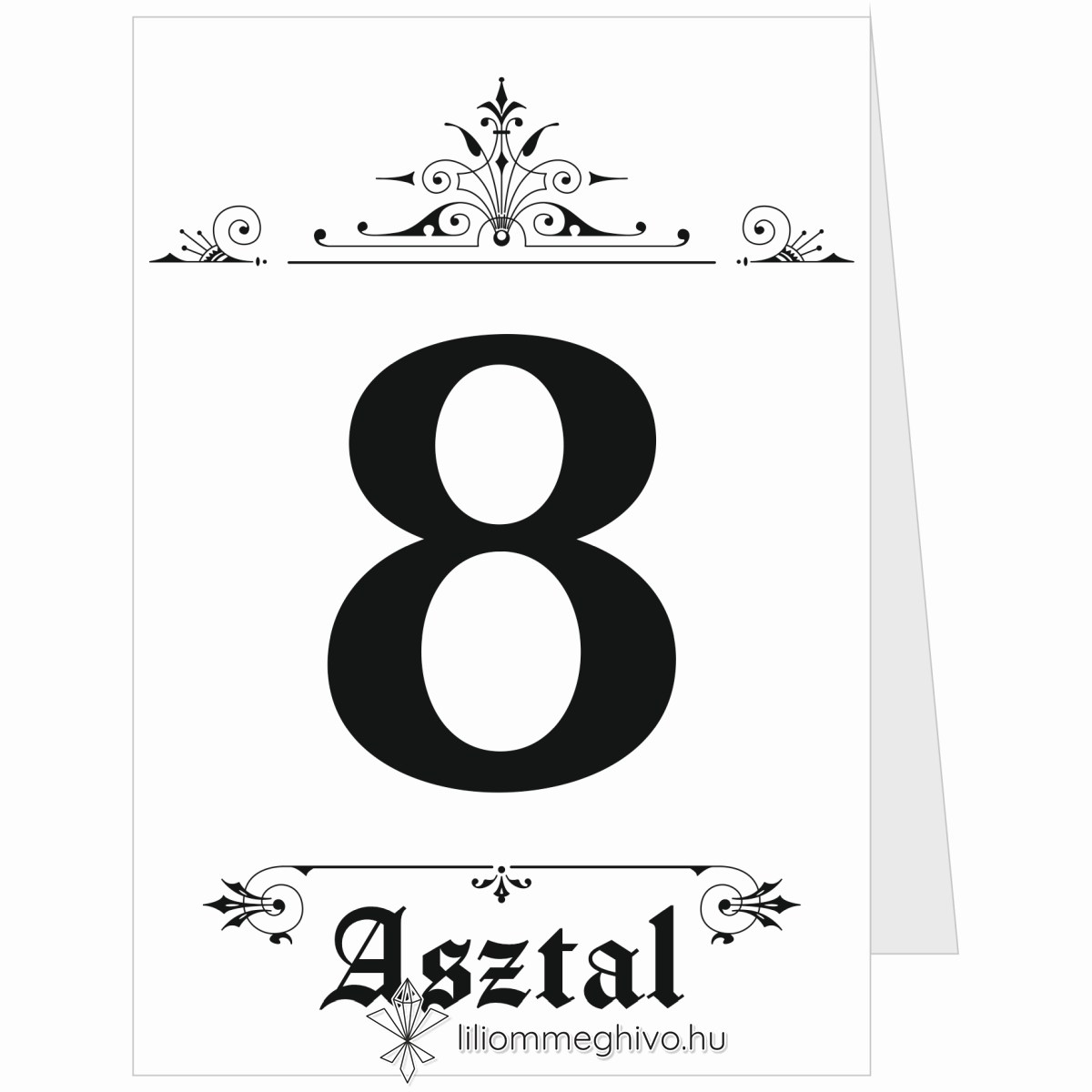 eskuvoi-asztalszam-ketoldalas-hirmondo-liliommeghivo Hírmondó esküvői asztalszám újság címlapra emlékeztető mintával két oldalas