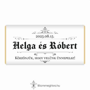 Hírmondó esküvői csokoládék köszönetajándék újság címlapra emlékeztető mintával