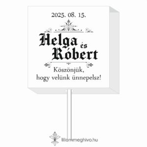 Hírmondó esküvői nyalóka köszönetajándék újság címlapra emlékeztető mintával