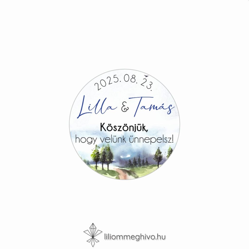 Kéktúra matrica festett papíron turista pecsétre emlékeztető nyomat kör alak