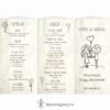 eskuvoi-menu-haromoldalas-cetli-liliommeghivo Cetli esküvői menükártya gyűrt papírra emlékeztető nyomattal és aranyos grafikával menüháromszög