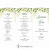 eskuvoi-menu-haromoldalas-mezo-liliommeghivo Mező esküvői menükártya festett zöld virágokkal menüháromszög