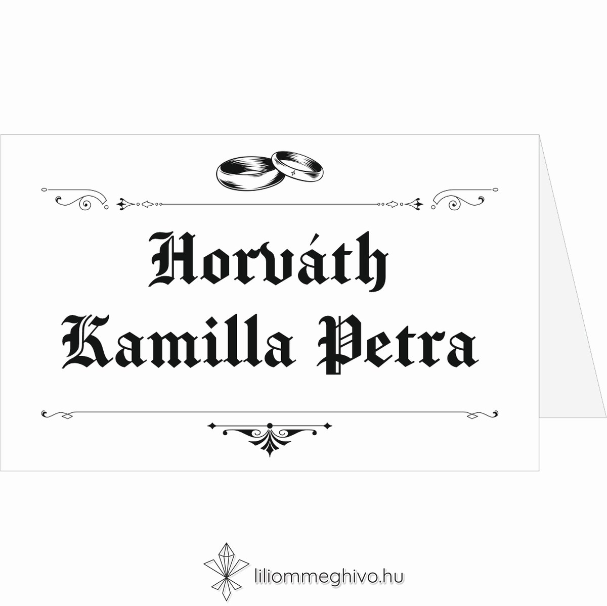 eskuvoi-ulteto-ketoldalas-hirmondo-liliommeghivo Hírmondó esküvői ültetőkártya újság címlapra emlékeztető mintával kétoldalas