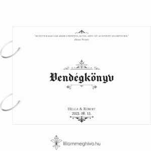 Hírmondó esküvői vendégkönyv újság címlapra emlékeztető mintával